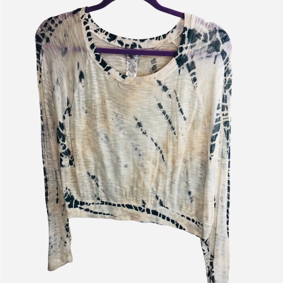 Hard Tail Forever Boho Hippie Pane Raglan Sleeve Velour Tie Dye Top Small - Picture 4 of 10